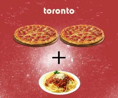 2 ΠΙΤΣΕΣ FAMILY + 1 ΣΠΑΓΓΕΤΙ ΑΠΛΗ